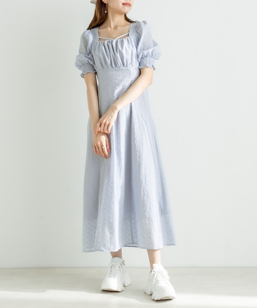 OLIVE des OLIVE（オリーブデオリーブ）の「【WEB限定カラー有】後ろドロストリボンワンピース（ワンピース・レディース・ミント/サックスブルー/ブラック/オフホワイト/チェック/ラベンダー・FREE）」の20枚目の写真