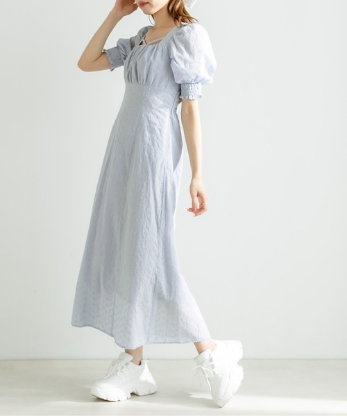 OLIVE des OLIVE（オリーブデオリーブ）の「【WEB限定カラー有】後ろドロストリボンワンピース（ワンピース・レディース・ミント/サックスブルー/ブラック/オフホワイト/チェック/ラベンダー・FREE）」の21枚目の写真