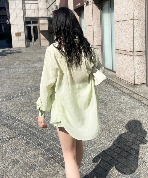 SPIRALGIRL（スパイラルガール）の「シアーボイルオーバーシャツ（シャツ/ブラウス・レディース・ピンク/ライトグリーン/ホワイト/グリーン・FREE）」の16枚目の写真