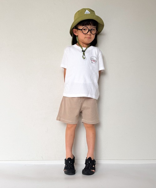 Kids Foret（キッズフォーレ）の「日よけ付メッシュ切替無地撥水ハット・帽子（ハット・キッズ・ラベンダー/ブルー/カーキ/ピンク・54/56/50/52）」の11枚目の写真