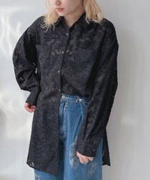 ○Wポケットサイドスリットラウンドシャツ