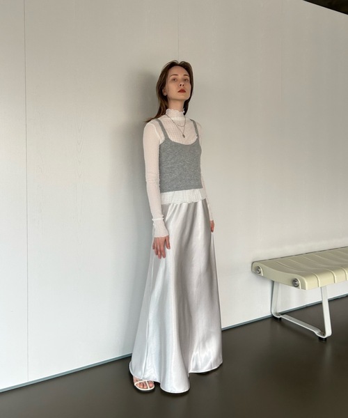 Didot.showroom(ディドット ショールーム)の「【DIDOT.】シフォンプチハイネックロンT(Tシャツ/カットソー・レディース・ブラック/ラベンダー/ベージュ/アイボリー・FREE)」の10枚目の写真