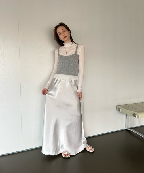 Didot.showroom(ディドット ショールーム)の「【DIDOT.】シフォンプチハイネックロンT(Tシャツ/カットソー・レディース・ブラック/ラベンダー/ベージュ/アイボリー・FREE)」の11枚目の写真