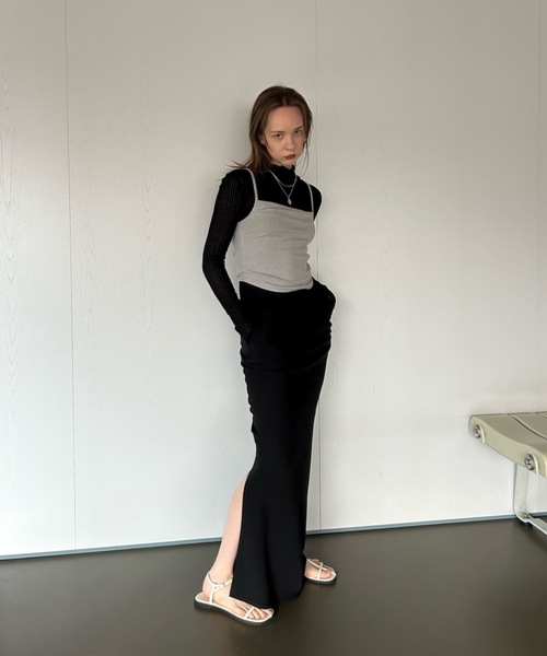 Didot.showroom(ディドット ショールーム)の「【DIDOT.】シフォンプチハイネックロンT(Tシャツ/カットソー・レディース・ブラック/ラベンダー/ベージュ/アイボリー・FREE)」の17枚目の写真
