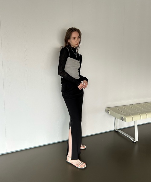 Didot.showroom(ディドット ショールーム)の「【DIDOT.】シフォンプチハイネックロンT(Tシャツ/カットソー・レディース・ブラック/ラベンダー/ベージュ/アイボリー・FREE)」の20枚目の写真