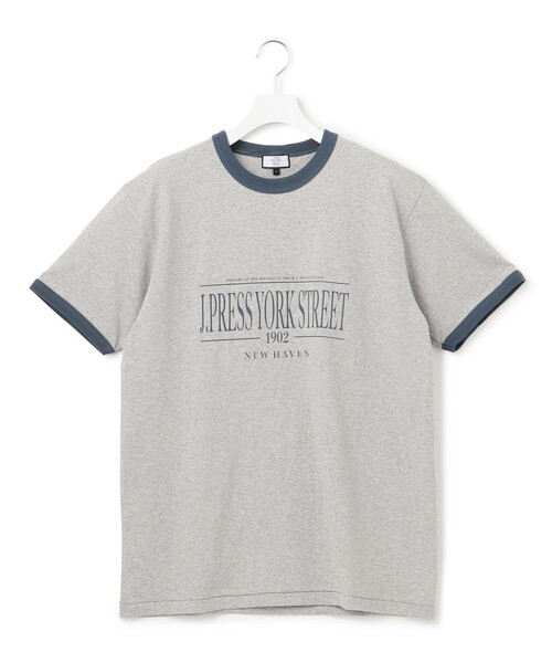 J.PRESS YORK STREET（ジェイプレスヨークストリート）の「【UNISEX】リンガーＴシャツ（Tシャツ/カットソー・メンズ・ホワイト系/ライトグレー系/グレー系・MEDIUM/LARGE/SMALL）」の3枚目の写真