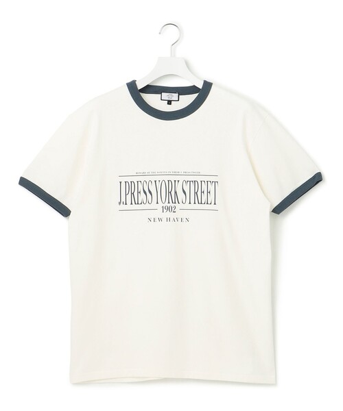 J.PRESS YORK STREET（ジェイプレスヨークストリート）の「【UNISEX】リンガーＴシャツ（Tシャツ/カットソー・メンズ・ホワイト系/ライトグレー系/グレー系・MEDIUM/LARGE/SMALL）」の7枚目の写真
