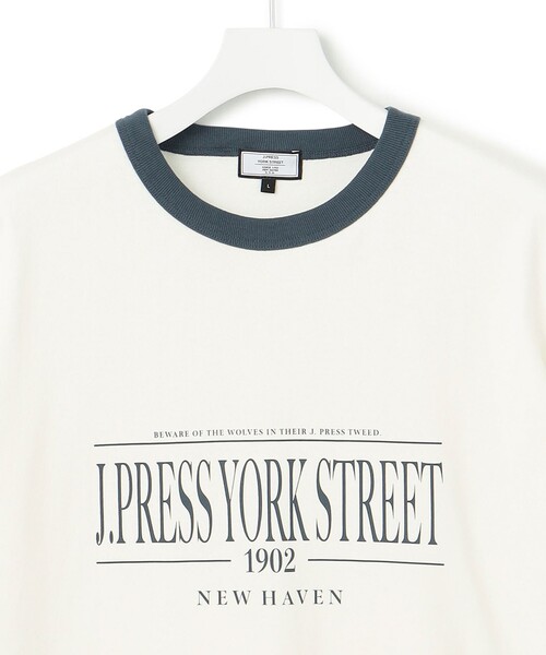 J.PRESS YORK STREET（ジェイプレスヨークストリート）の「【UNISEX】リンガーＴシャツ（Tシャツ/カットソー・メンズ・ホワイト系/ライトグレー系/グレー系・MEDIUM/LARGE/SMALL）」の9枚目の写真