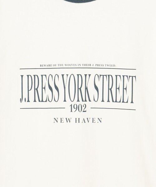 J.PRESS YORK STREET（ジェイプレスヨークストリート）の「【UNISEX】リンガーＴシャツ（Tシャツ/カットソー・メンズ・ホワイト系/ライトグレー系/グレー系・MEDIUM/LARGE/SMALL）」の12枚目の写真