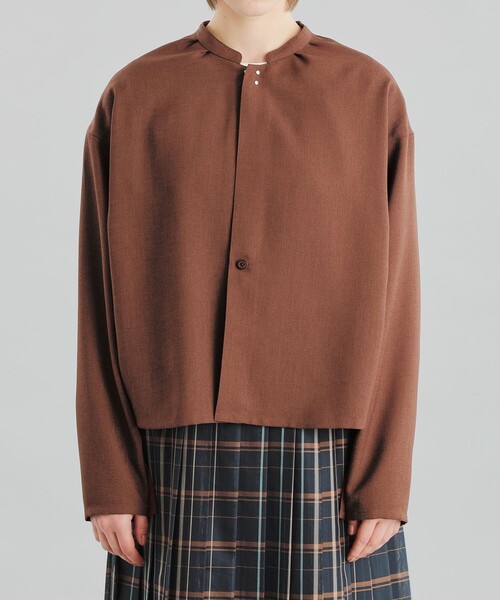 MACKINTOSH PHILOSOPHY(マッキントッシュ フィロソフィー)の「GREY LABEL スタンドカラージャケット(ブルゾン・レディース・ブラウン/ブラック・2/6)」の9枚目の写真