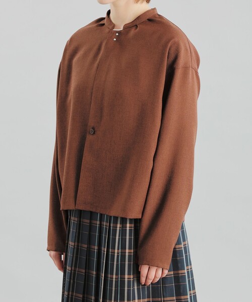 MACKINTOSH PHILOSOPHY(マッキントッシュ フィロソフィー)の「GREY LABEL スタンドカラージャケット(ブルゾン・レディース・ブラウン/ブラック・2/6)」の10枚目の写真