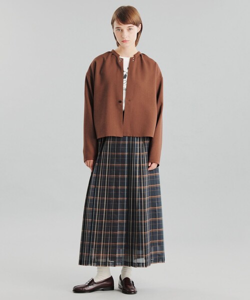 MACKINTOSH PHILOSOPHY(マッキントッシュ フィロソフィー)の「GREY LABEL スタンドカラージャケット(ブルゾン・レディース・ブラウン/ブラック・2/6)」の1枚目の写真