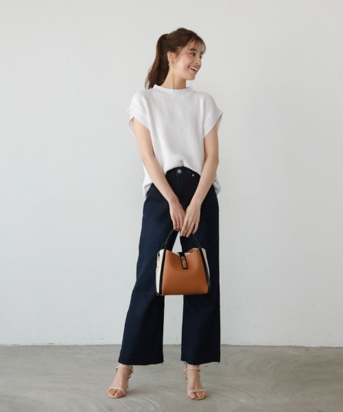 M.deux（エムドゥ）の「◎レイヤード風2wayニット◎（ニット/セーター・レディース・ピンク/オフホワイト・MEDIUM）」の8枚目の写真