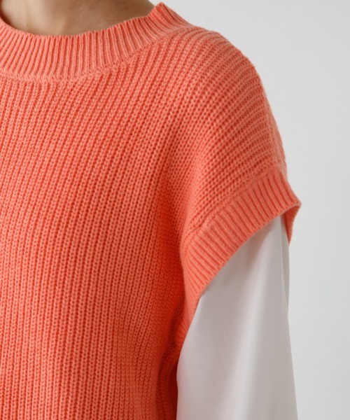 M.deux（エムドゥ）の「◎レイヤード風2wayニット◎（ニット/セーター・レディース・ピンク/オフホワイト・MEDIUM）」の13枚目の写真