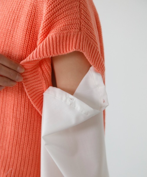 M.deux（エムドゥ）の「◎レイヤード風2wayニット◎（ニット/セーター・レディース・ピンク/オフホワイト・MEDIUM）」の14枚目の写真