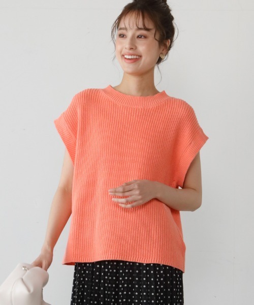 M.deux（エムドゥ）の「◎レイヤード風2wayニット◎（ニット/セーター・レディース・ピンク/オフホワイト・MEDIUM）」の3枚目の写真