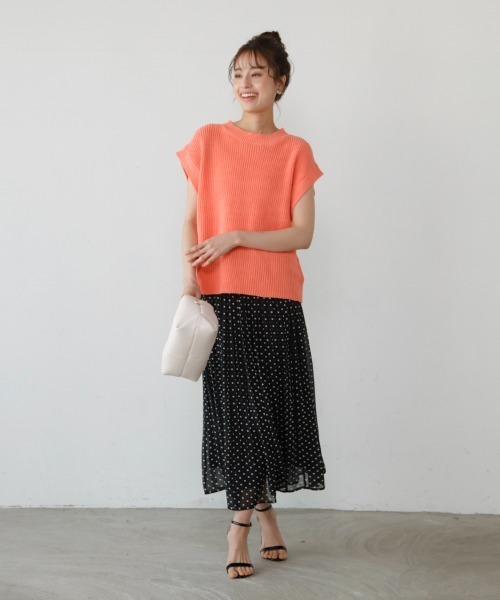 M.deux（エムドゥ）の「◎レイヤード風2wayニット◎（ニット/セーター・レディース・ピンク/オフホワイト・MEDIUM）」の6枚目の写真