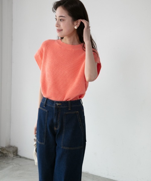 M.deux（エムドゥ）の「◎レイヤード風2wayニット◎（ニット/セーター・レディース・ピンク/オフホワイト・MEDIUM）」の21枚目の写真