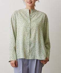 プリントバンドカラーブラウス