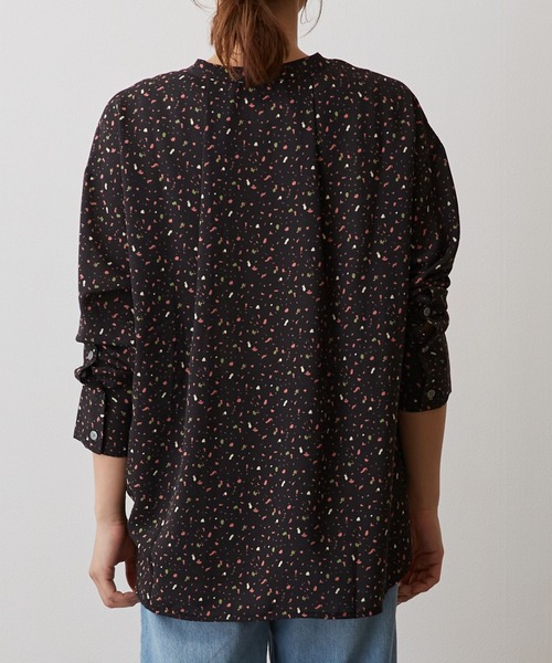 OWLSPALE（オールズペール）の「プリントバンドカラーブラウス（シャツ/ブラウス・レディース・グリーン/イエロー/ブラック・FREE）」の5枚目の写真