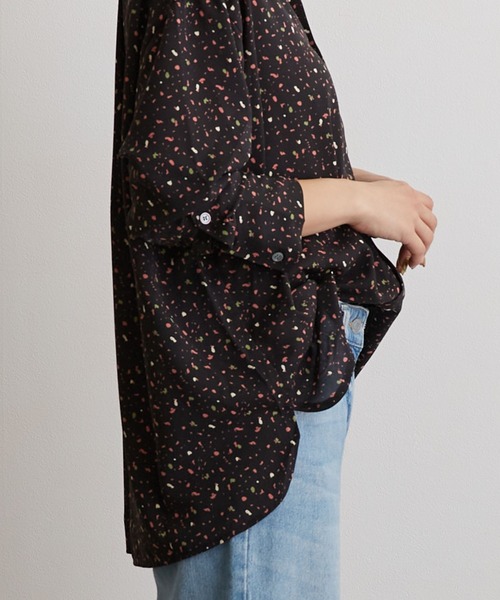 OWLSPALE（オールズペール）の「プリントバンドカラーブラウス（シャツ/ブラウス・レディース・グリーン/イエロー/ブラック・FREE）」の6枚目の写真