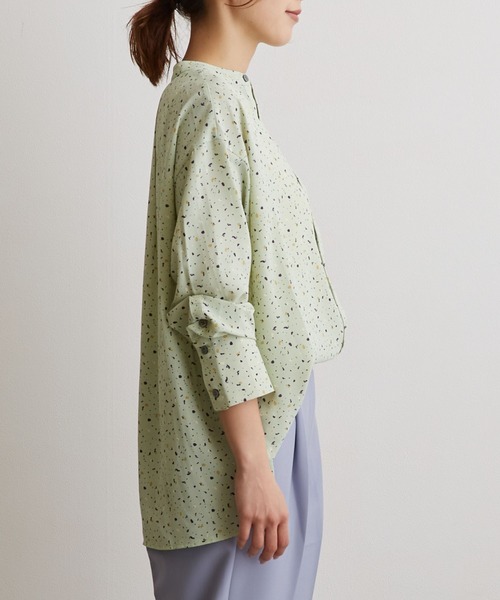 OWLSPALE（オールズペール）の「プリントバンドカラーブラウス（シャツ/ブラウス・レディース・グリーン/イエロー/ブラック・FREE）」の7枚目の写真