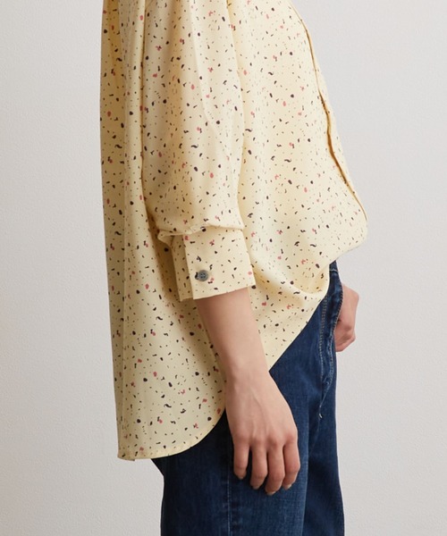 OWLSPALE（オールズペール）の「プリントバンドカラーブラウス（シャツ/ブラウス・レディース・グリーン/イエロー/ブラック・FREE）」の12枚目の写真