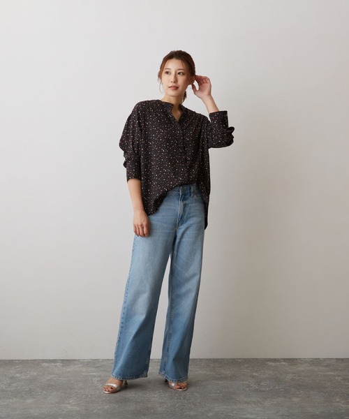 OWLSPALE（オールズペール）の「プリントバンドカラーブラウス（シャツ/ブラウス・レディース・グリーン/イエロー/ブラック・FREE）」の13枚目の写真