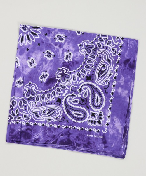 SPINNS（スピンズ）の「ペイズリータイダイデザイン バンダナ（バンダナ/スカーフ・メンズ・ブルー/レッド/パープル/ブラック/グリーン・ONESIZE）」の4枚目の写真