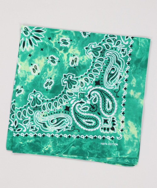 SPINNS（スピンズ）の「ペイズリータイダイデザイン バンダナ（バンダナ/スカーフ・メンズ・ブルー/レッド/パープル/ブラック/グリーン・ONESIZE）」の2枚目の写真