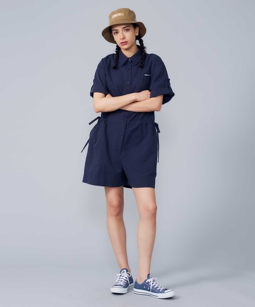 MILKFED.（ミルクフェド）の「SHORT ALL IN ONE（つなぎ/オールインワン・レディース・ライトピンク/ネイビー/ベージュ・ONE SIZE）」の2枚目の写真