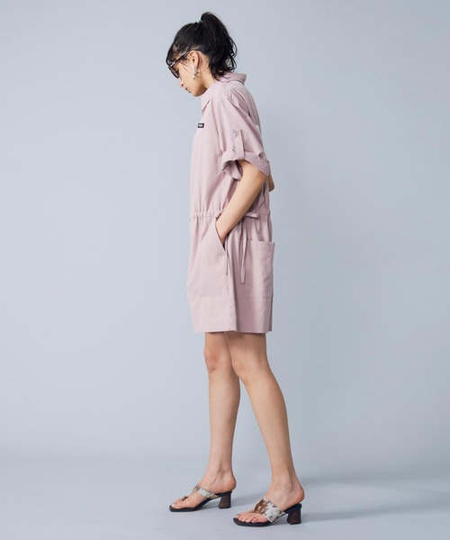 MILKFED.（ミルクフェド）の「SHORT ALL IN ONE（つなぎ/オールインワン・レディース・ライトピンク/ネイビー/ベージュ・ONE SIZE）」の18枚目の写真