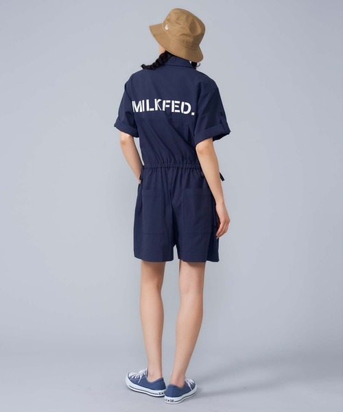 MILKFED.（ミルクフェド）の「SHORT ALL IN ONE（つなぎ/オールインワン・レディース・ライトピンク/ネイビー/ベージュ・ONE SIZE）」の13枚目の写真
