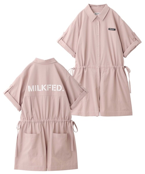 MILKFED.（ミルクフェド）の「SHORT ALL IN ONE（つなぎ/オールインワン・レディース・ライトピンク/ネイビー/ベージュ・ONE SIZE）」の8枚目の写真