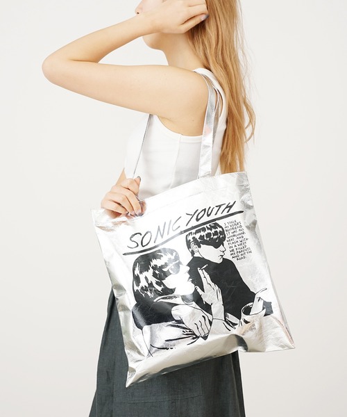 MUSIC TEE（ミュージックティー）の「MUSIC TEE SONIC YOUTH TOTE BAG GOO トートバッグ グラフィック（トートバッグ・メンズ・シルバー・FREE）」の9枚目の写真