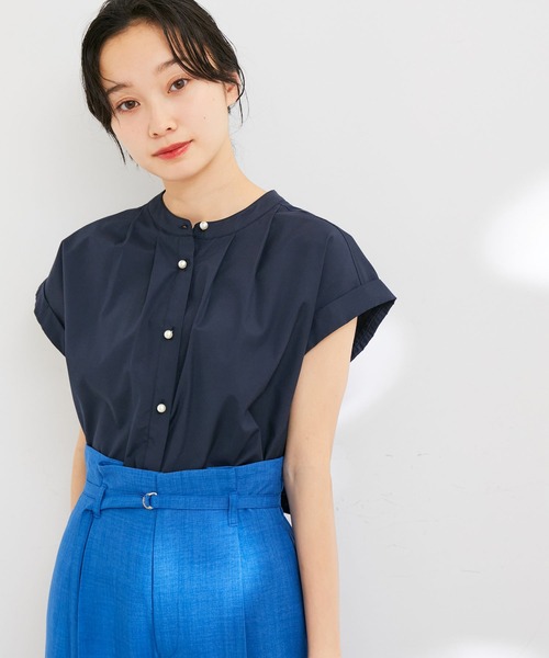 VIS(ビス)の「バックフリルノースリーブブラウス(シャツ/ブラウス・レディース・ブラック系その他/ブルー系その他5/ホワイト/ネイビー・FREE)」の3枚目の写真
