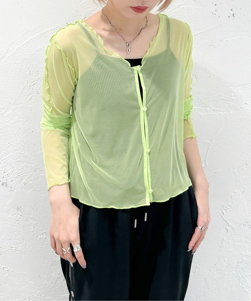 apres jour mignon（アプレジュールミニョン）の「２WAYシアートップス【ZOZOTOWN限定アイテム】（シャツ/ブラウス・レディース・グリーン/ブラック/ブルー/ピンク・X-LARGE/フリー）」の16枚目の写真