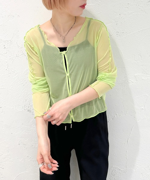 apres jour mignon（アプレジュールミニョン）の「２WAYシアートップス【ZOZOTOWN限定アイテム】（シャツ/ブラウス・レディース・グリーン/ブラック/ブルー/ピンク・X-LARGE/フリー）」の17枚目の写真