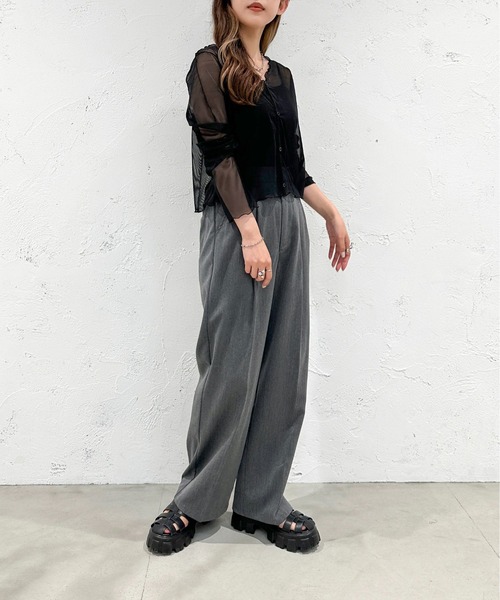 apres jour mignon（アプレジュールミニョン）の「２WAYシアートップス【ZOZOTOWN限定アイテム】（シャツ/ブラウス・レディース・グリーン/ブラック/ブルー/ピンク・X-LARGE/フリー）」の13枚目の写真