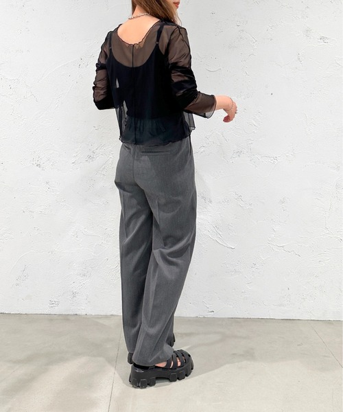 apres jour mignon（アプレジュールミニョン）の「２WAYシアートップス【ZOZOTOWN限定アイテム】（シャツ/ブラウス・レディース・グリーン/ブラック/ブルー/ピンク・X-LARGE/フリー）」の14枚目の写真