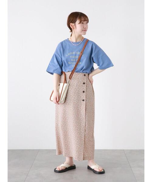 ehka sopo（エヘカソポ）の「ロゴ刺繍Tシャツ（Tシャツ/カットソー・レディース・ブラック/サックスブルー/オフホワイト・F）」の22枚目の写真