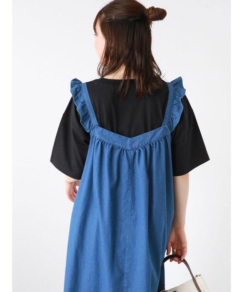 ehka sopo（エヘカソポ）の「ロゴ刺繍Tシャツ（Tシャツ/カットソー・レディース・ブラック/サックスブルー/オフホワイト・F）」の16枚目の写真