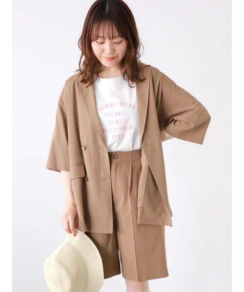 ehka sopo（エヘカソポ）の「ロゴ刺繍Tシャツ（Tシャツ/カットソー・レディース・ブラック/サックスブルー/オフホワイト・F）」の9枚目の写真