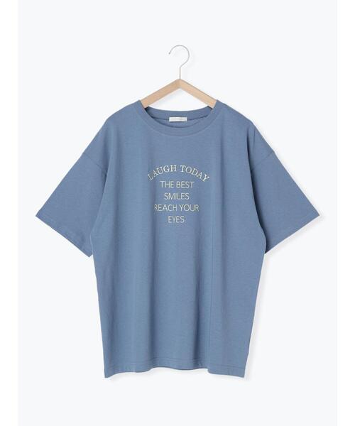 ehka sopo（エヘカソポ）の「ロゴ刺繍Tシャツ（Tシャツ/カットソー・レディース・ブラック/サックスブルー/オフホワイト・F）」の10枚目の写真