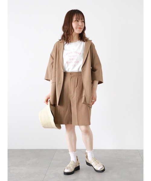 ehka sopo（エヘカソポ）の「ロゴ刺繍Tシャツ（Tシャツ/カットソー・レディース・ブラック/サックスブルー/オフホワイト・F）」の21枚目の写真