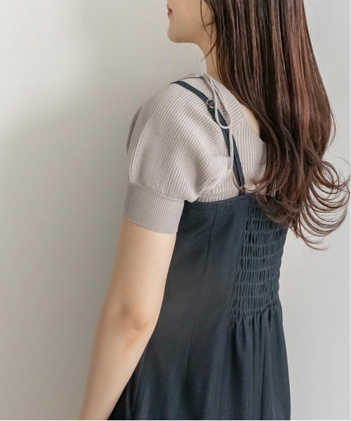 RANDA(ランダ)の「肩リボンボリュームスリーブマルチWAYニット(ニット/セーター・レディース・ベージュ/ピンク/グレイッシュベージュ・FREE)」の18枚目の写真