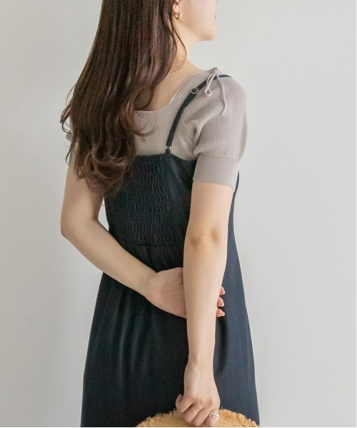 RANDA(ランダ)の「肩リボンボリュームスリーブマルチWAYニット(ニット/セーター・レディース・ベージュ/ピンク/グレイッシュベージュ・FREE)」の19枚目の写真