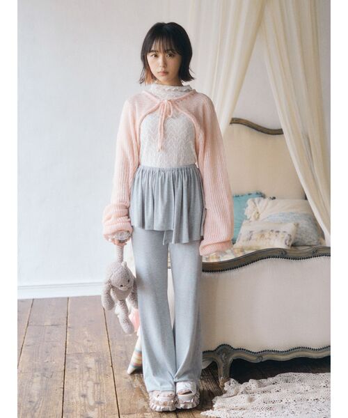 merry jenny（メリージェニー）の「モヘヤライクニットボレロ（カーディガン/ボレロ・レディース・ブラック/ピンク/ベージュ・FREE）」の6枚目の写真