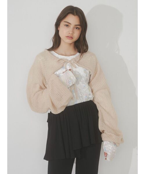 merry jenny（メリージェニー）の「モヘヤライクニットボレロ（カーディガン/ボレロ・レディース・ブラック/ピンク/ベージュ・FREE）」の7枚目の写真