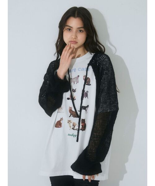 merry jenny（メリージェニー）の「モヘヤライクニットボレロ（カーディガン/ボレロ・レディース・ブラック/ピンク/ベージュ・FREE）」の10枚目の写真